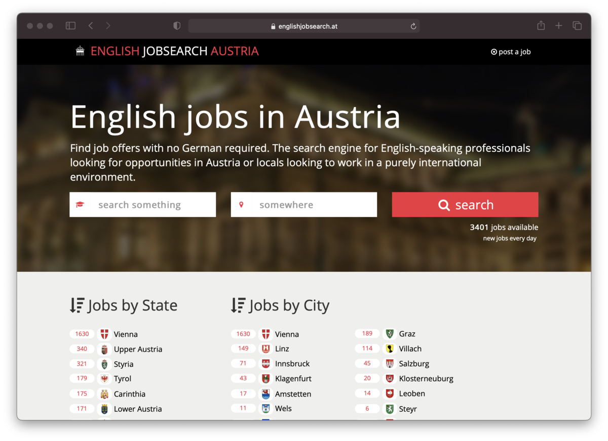 English-speaking jobs in Austria