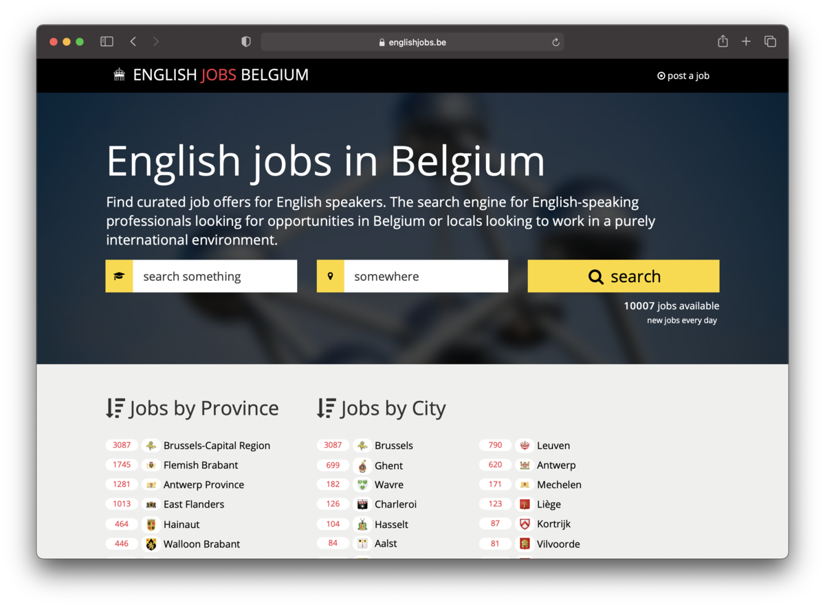 English-speaking jobs in Belgium