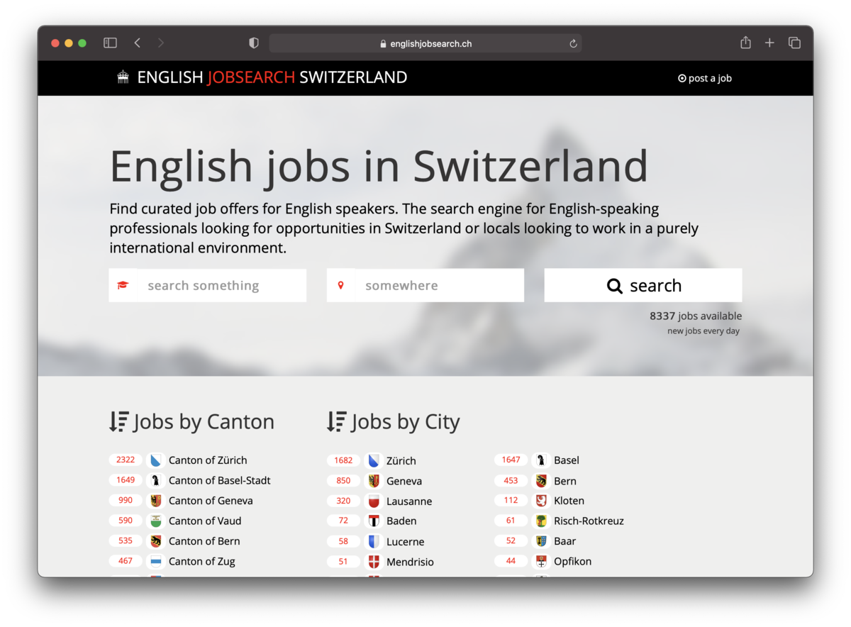 English-speaking jobs in Switzerland