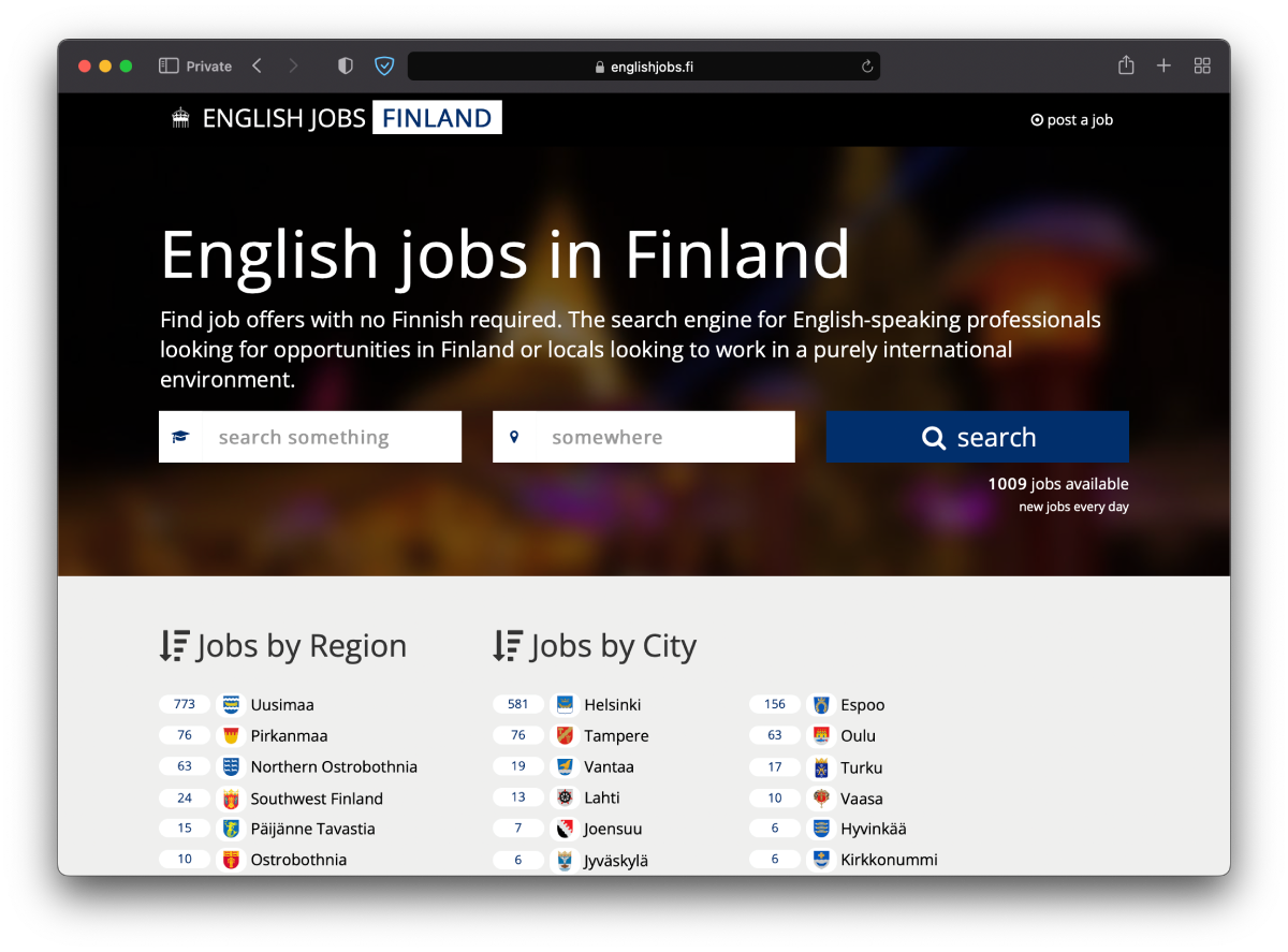 English-speaking jobs in Finland