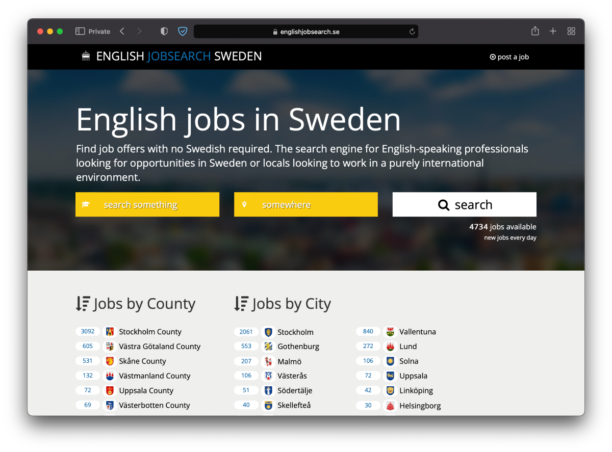 English-speaking jobs in Sweden